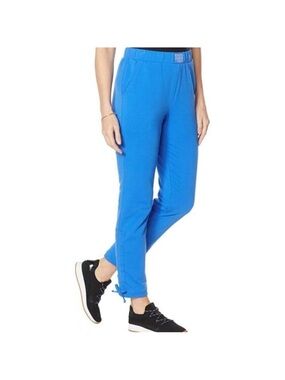 Women's Bright Blue Jogger Track Pants. Adjustable ankle detail